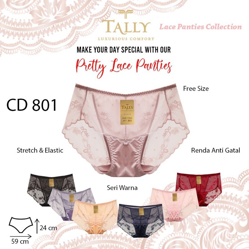 CD | Celana Dalam Wanita Brukat Halus TALLY 801 Freesize