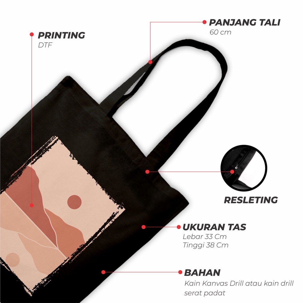 Sevine Tas Wanita Totebag Nordic Tote Bag Resleting Fashion Couple Desain Black Series - NGN 1