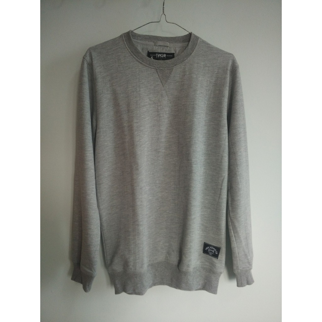 Sweater Abu TNGR Deadly Bahan Katun Nyaman Ukuran Kecil