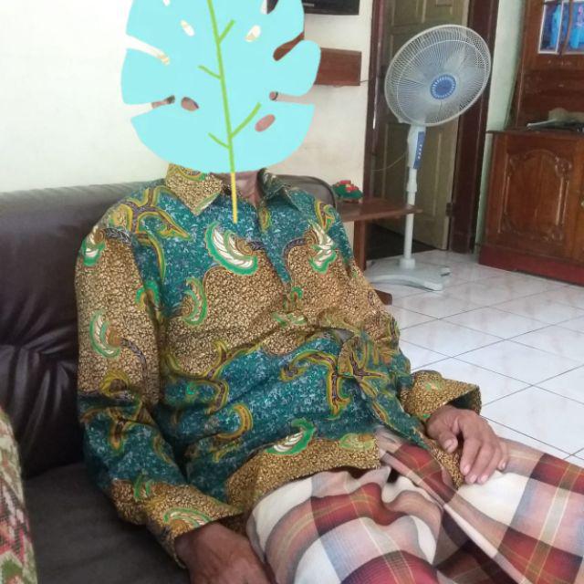 Atasan Batik Pria Kemeja Batik Lengan Panjang Regular Size Lengkap M L Xl Xxl