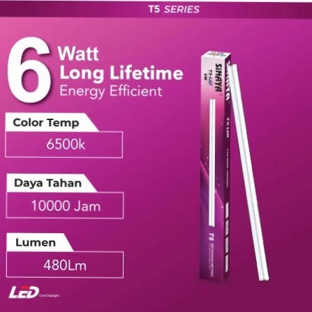 Sinaya Lampu T5 LED 6 watt panjang 30cm