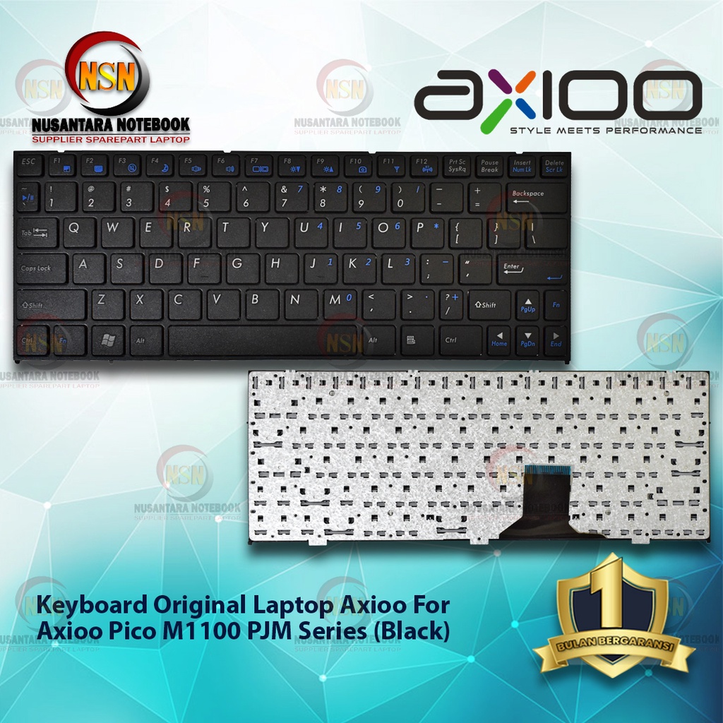 Keyboard Original Laptop Axioo Pico M1100 PJM Series - Hitam Black
