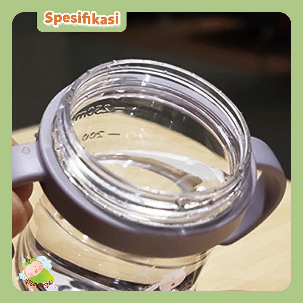 MOMOGII Botol Minum Anak Bayi Gelas Karakter 250 ML BPA FREE Training Cup Anti Tumpah