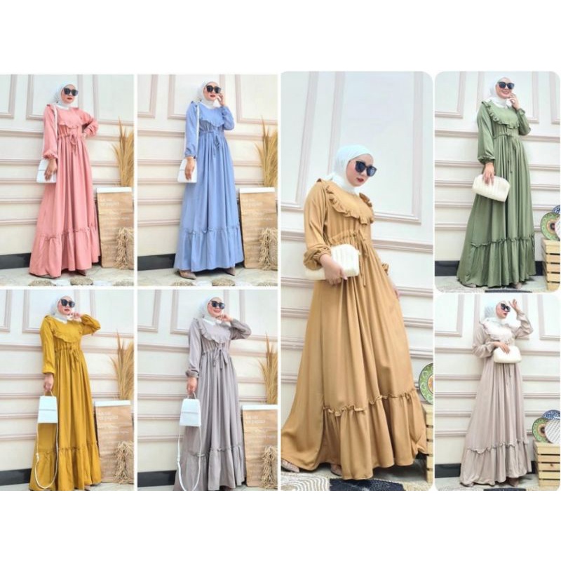 Gamis Shakila  Import | gamis susun canda polos Realpict Original | gamis | canda | susun | dress ca