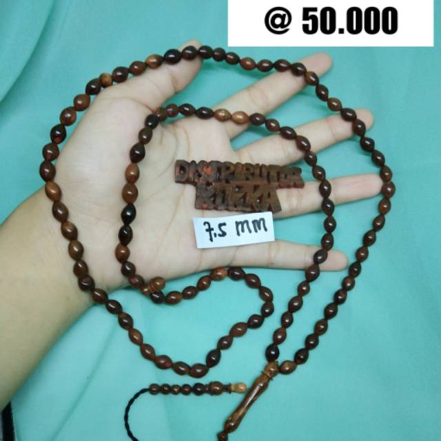 ( SUPER MURAH ) Grosir 5 pcs tasbih Kokka kaukah kaokah fukakah koka oval 7,5 mm coklat