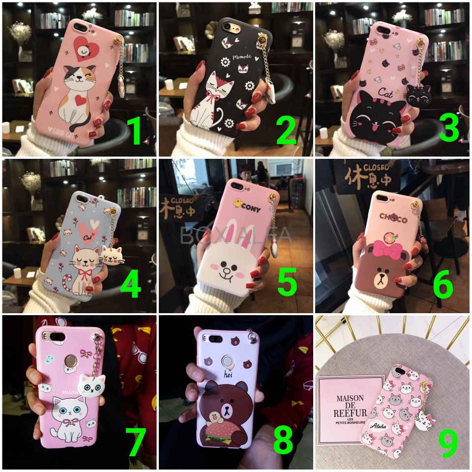 Case Xiaomi Redmi Note 4 4X Softcase 3D Cat Kucing Kitty Line Brown