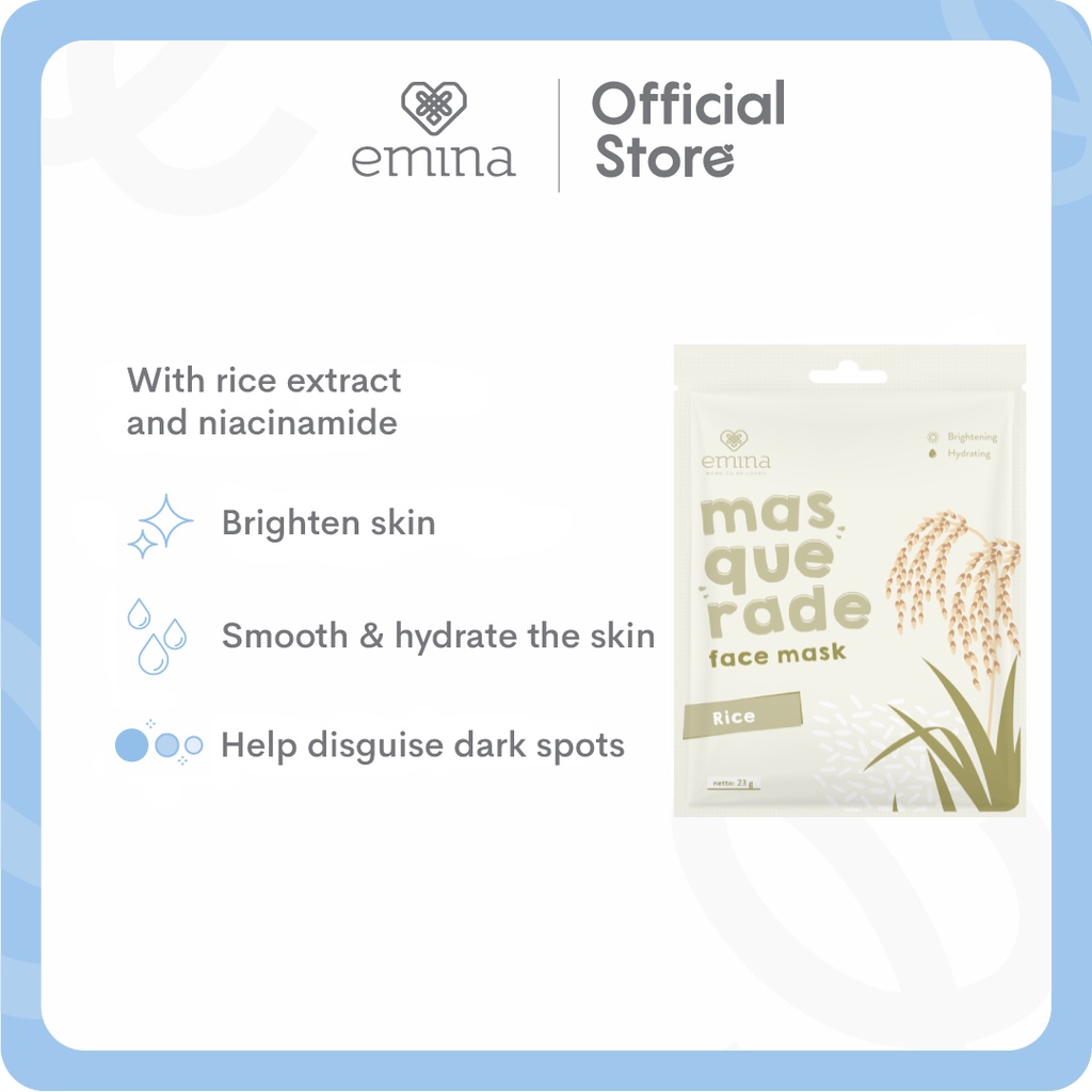 Emina Masquerade Face Mask 23 g - Masker Wajah (Sheet Mask) BISA COD