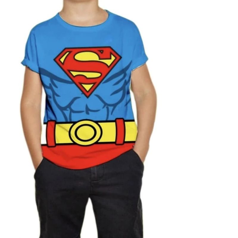 Kaos Anak Superhero Laki Laki Premium Branded Atasan Sablon Distro Cowok Keren Kostum Spiderman Captain Superman Hulk Ironman Batman Starwars