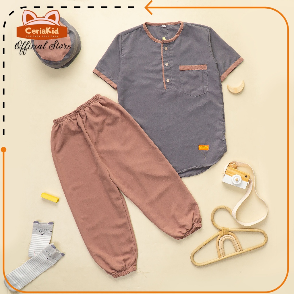 [Ceriakid] Baju Koko Anak Setelan Celana Peci Andalusia 0 - 9 Tahun