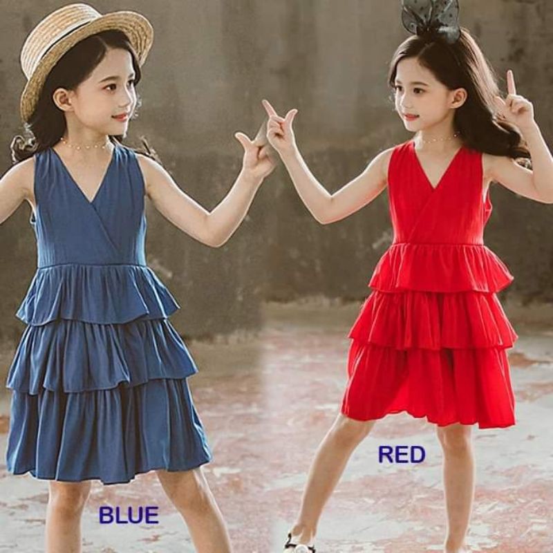 Dress Merah Anak Perempuan Callysta Rample