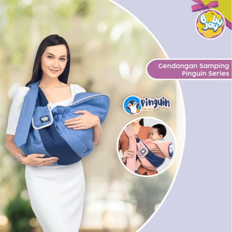 Baby Joy Gendongan Bayi Samping (cocok u/ newborn) + Kantong Botol Susu Pinguin Series - BJG 2019