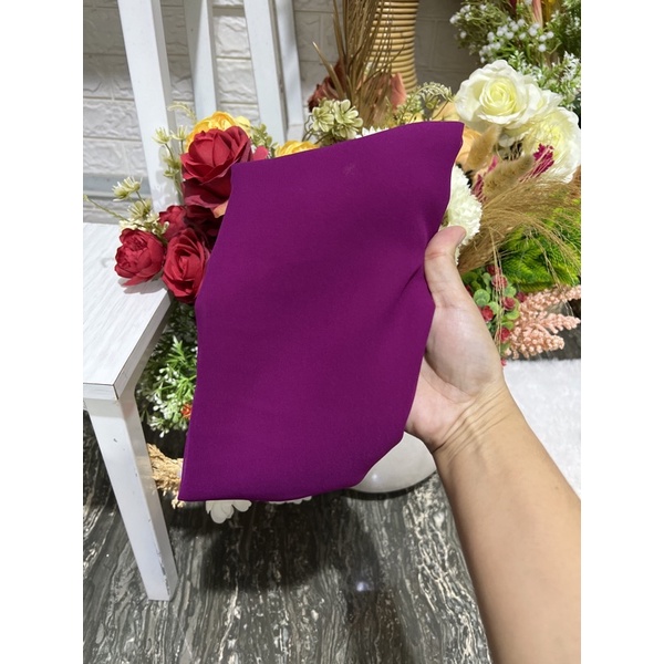 selendang sifon cref warna buah naga-Ungu buah naga