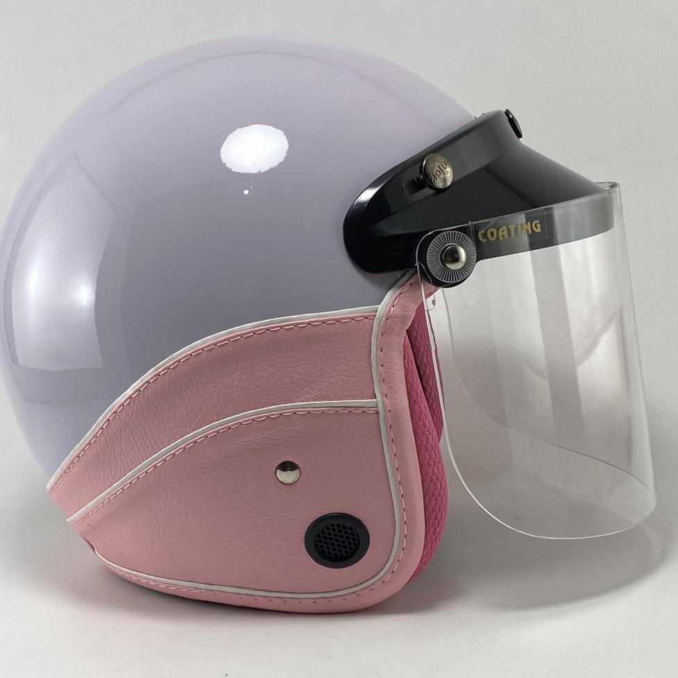 Helm Bogo Dewasa Retro Klasik Setengah Kulit Semi Wanita Cewek Sni Premium Warna Pastel ‣ PRR.892812
