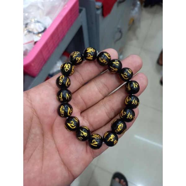 Gelang Batu Asli Mantra Budha Import Cina