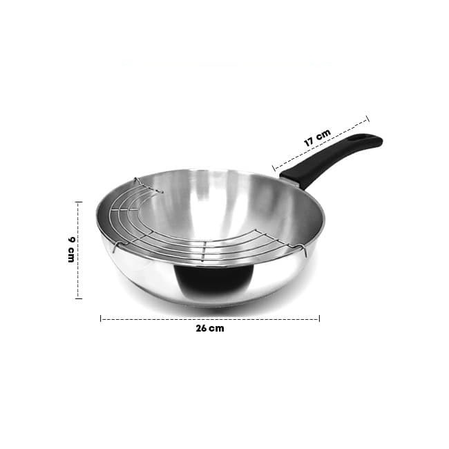 Maspion Panda Aster Stirfry Wajan Penggorengan 26cm + Tempura Rack dan Spatula