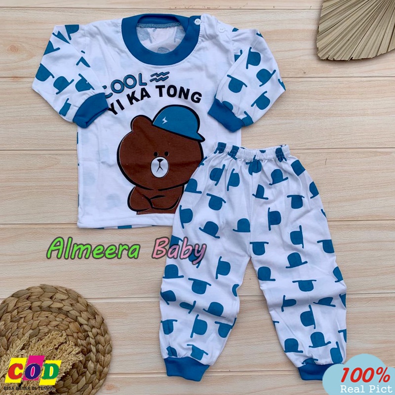 Setelan Baju Bayi Lengan Panjang Laki Perempuan Usia 3-12 Bulan Almeera Baby and Kids