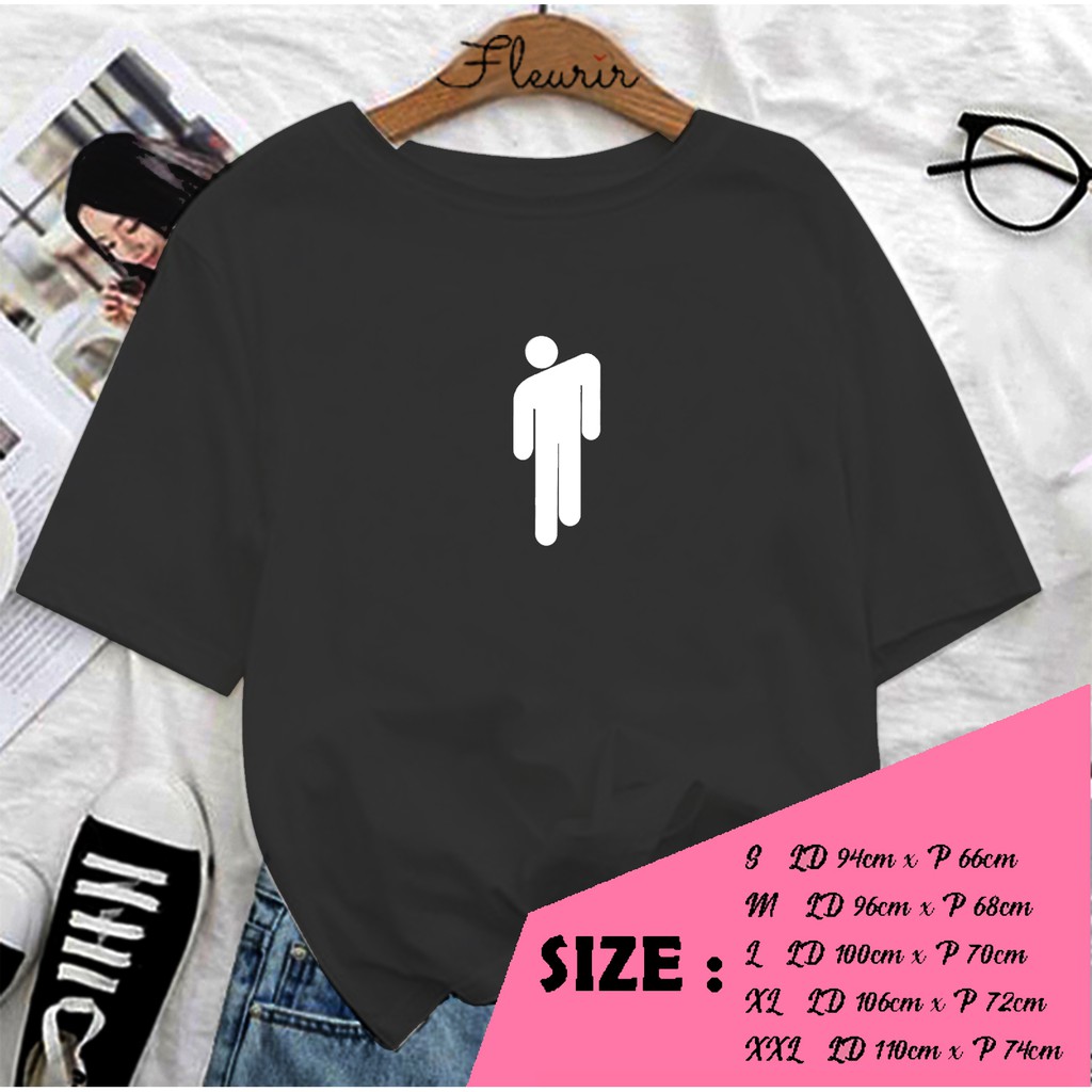 FLEURIR - KAOS BILLIE EILISH LOGO WANITA DEWASA LENGAN PENDEK TEE UNISEX