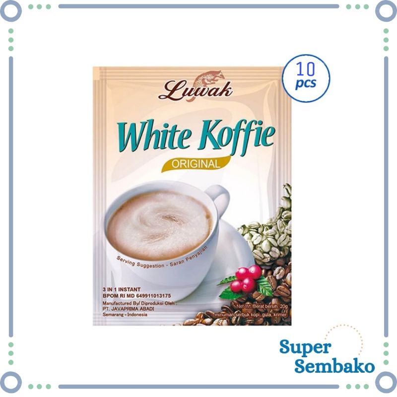 KOPI LUWAK WHITE KOFFIE 20gr RENCENG ISI 10 PCS SACHET