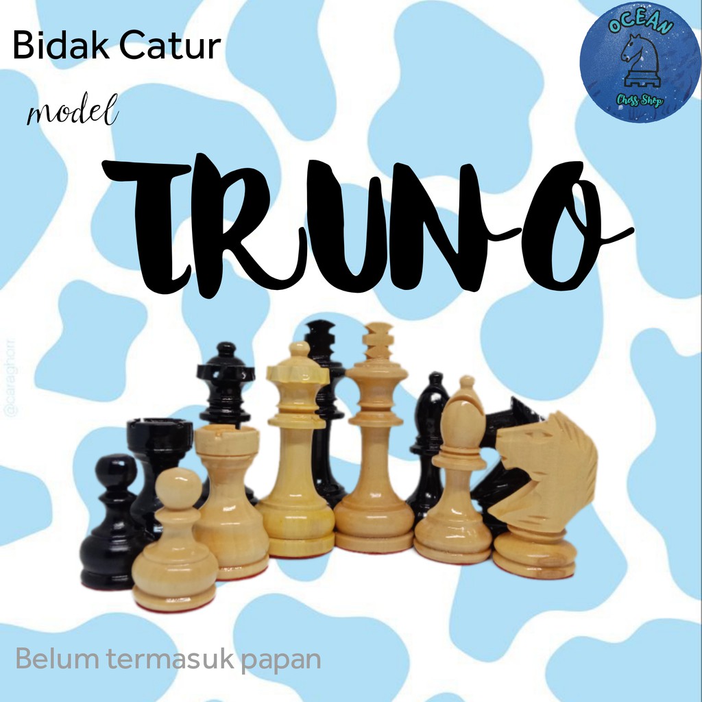 Bidak Catur Kayu Mentaos model Truno Premium (Standar Internasional)