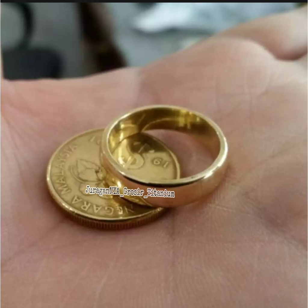 TRENDY!! TITANIUM CINCIN PASANGAN KOIN UANG GOPEK(500 RUPIAH 1992) ANTI KARAT