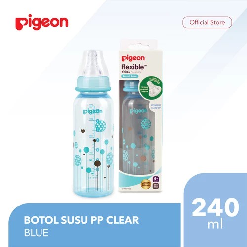 PIGEON BOTOL PP CLEAR 240ML W/S TYPE NIPPLE / BOTOL SUSU