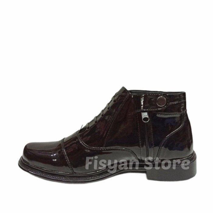 Sepatu PDH Sleting Hitam Mengkilap AS 095