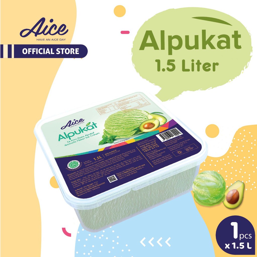 

Aice Ice Cream Alpukat 1.5L Es Krim isi 1 pcs Eskrim rasa alpukat enak murah Avocado