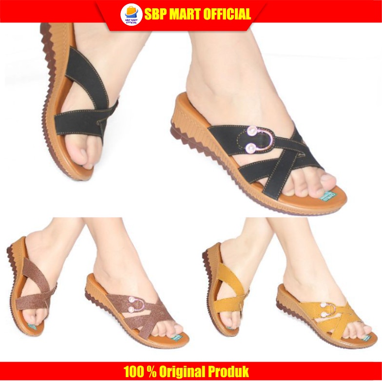 Sendal Wanita  Slop Murah Sendal Wanita  Wedges HD17 