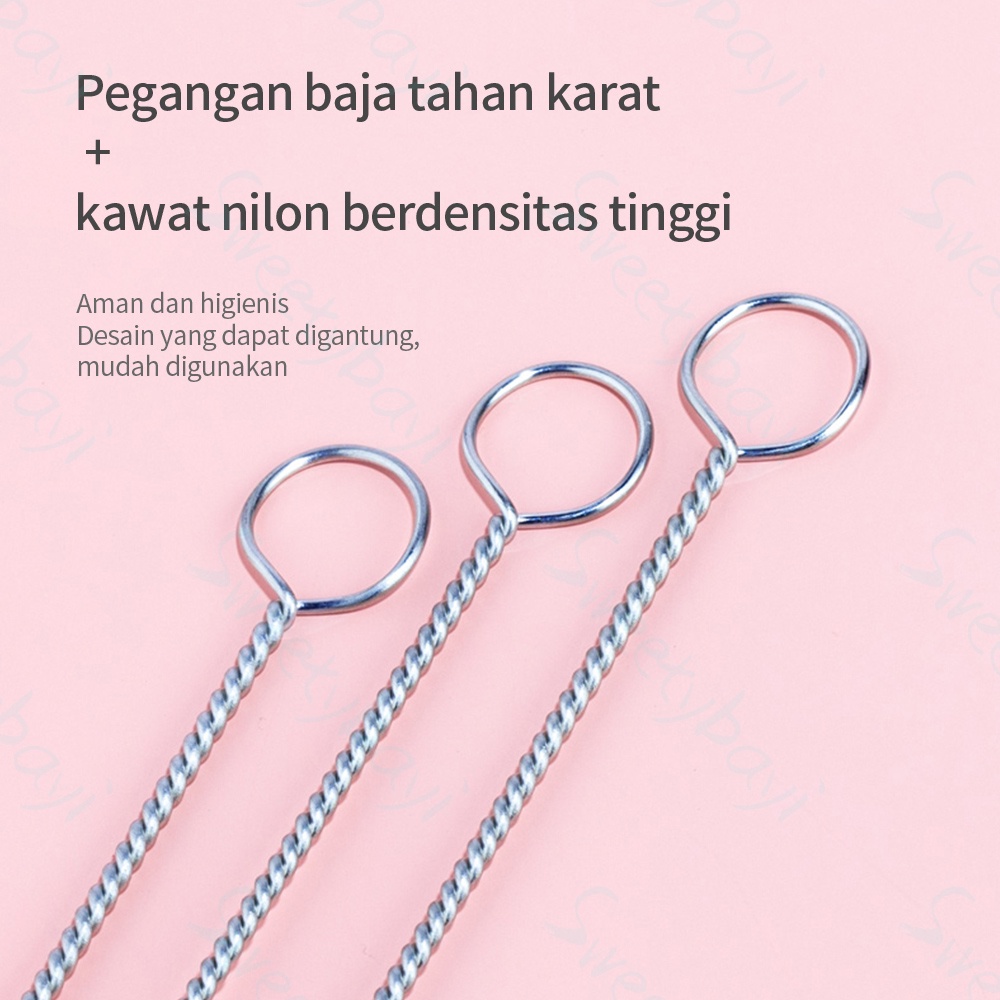 Kyopta sikat sedotan botol minum anak bayi 1pcs straws brush sdotan susu pembersih