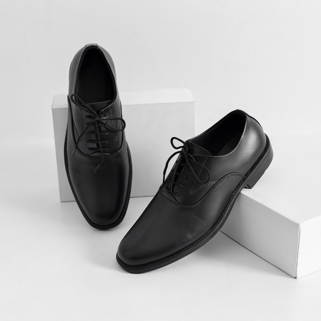 Sepatu Pantofel Pria Formal Casual Kerja Kantor  Pantofel Hitam Pria - Formal Oxford Full Black