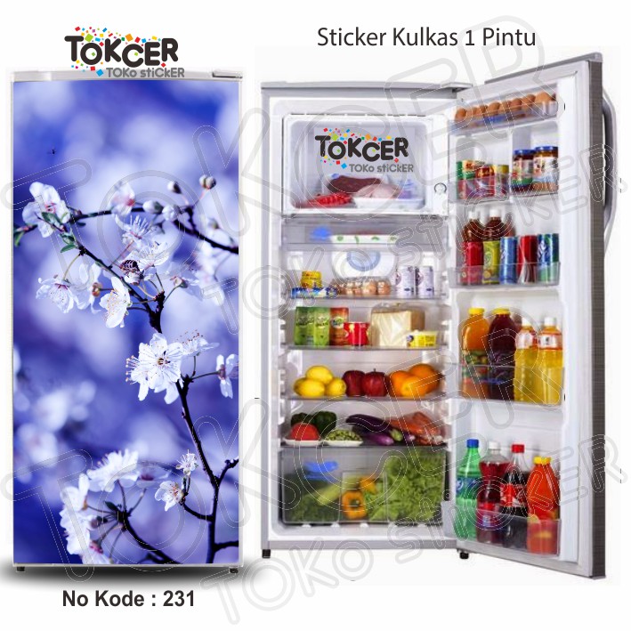 Variasi Stiker Kulkas 1 dan 2 Pintu Bunga