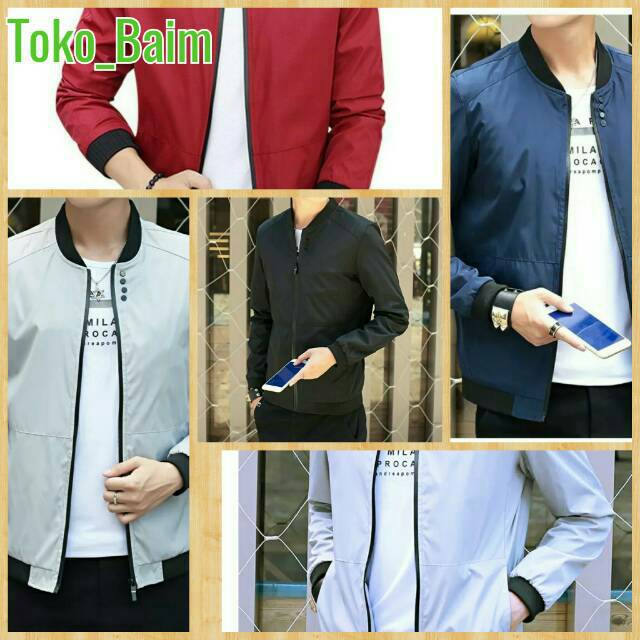 Jual Murah!!!Jaket pria casual model slimfit parasit murah