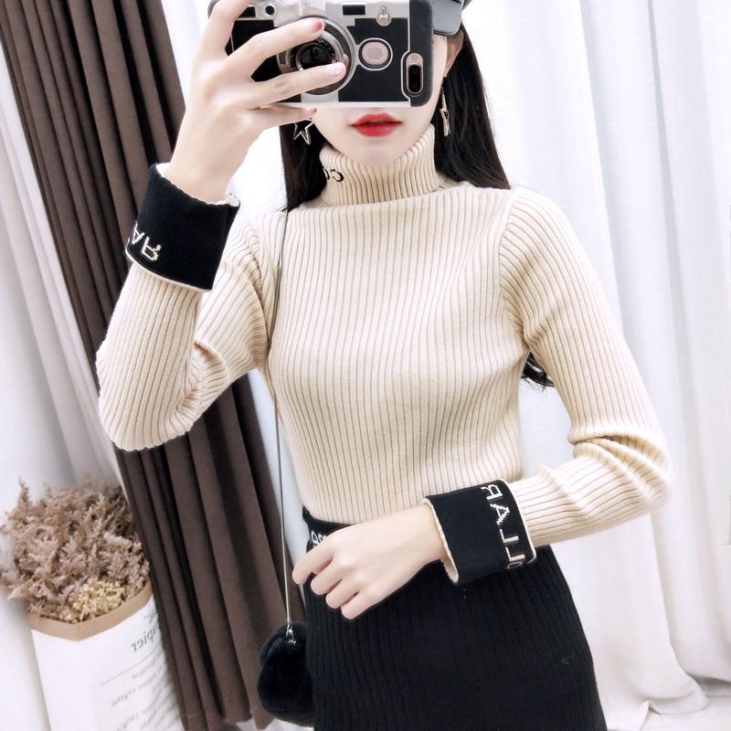 Wanita Korea Rajutan Sweater Musim Dingin Slim Elastis 