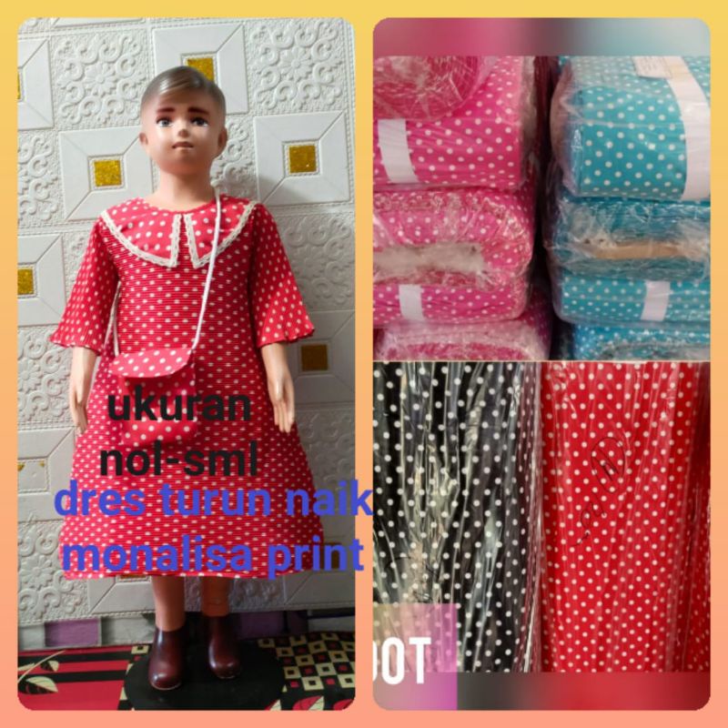 Dres anak turun naik folkadot untuk anak usia 2-4 tahun. baju anak turun naik model terbaru uaia 2-4
