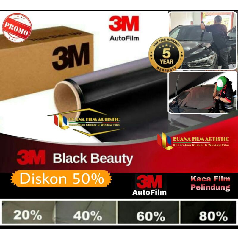 Kaca film 3M/kaca film mobil 3M/Black Beauty/kaca film hitam/Promo kaca film 3M type black beauty