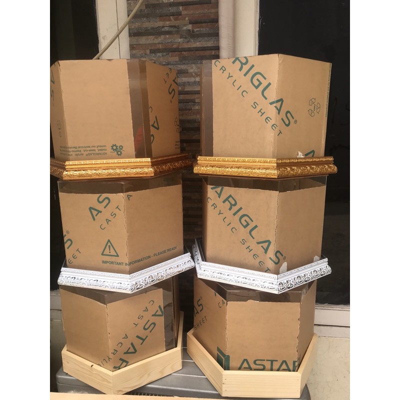 akrilik Frame hexagonal seserahan hantaran