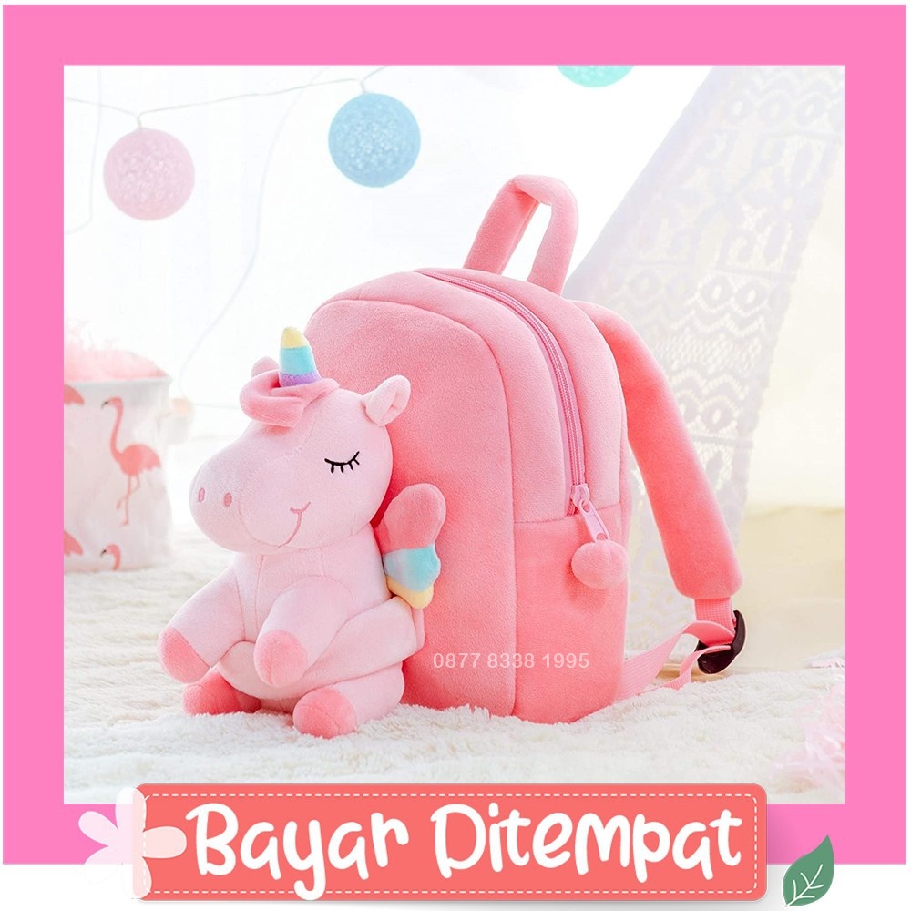 5Vpb_ Tas Anak Sekolah Simple Paud Dan Tk Garsel Fkt 5929 Ransel Karakter Unicorn DS576 Tas Anak Perempuan Ransel