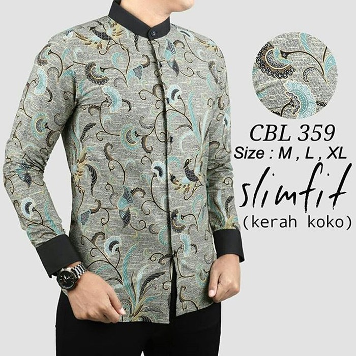 KEMEJA BATIK PRIA SLIM FIT / BAJU BATIK KERAH KOKO SLIM FIT CBL359