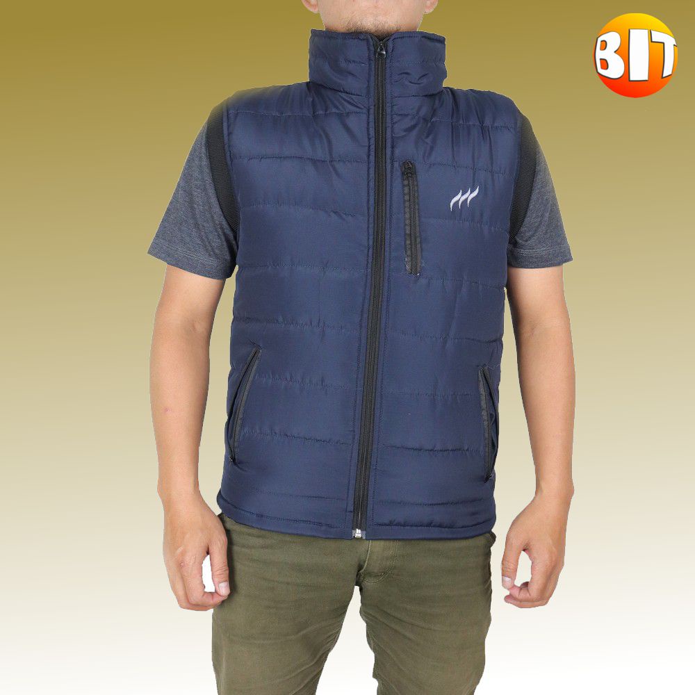 Jaket Rompi Motor Pelindung Dada Vest Jacket Rider Parasit Biru Laut Hoodie Dengan Tutup Kepala