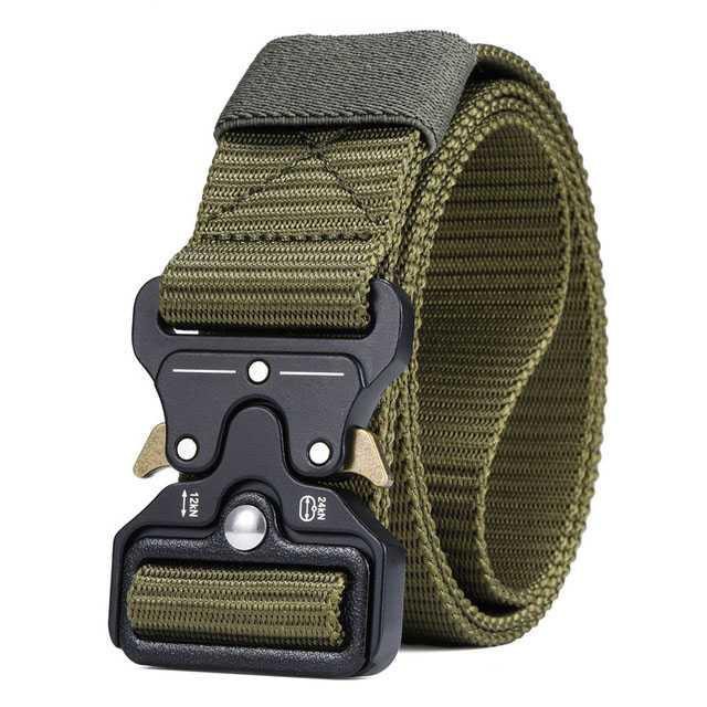 Tali Ikat Pinggang Canvas Military Tactical Kepala Besi 125cm Polos Sabuk Copel Army Gesper Original Terbaru