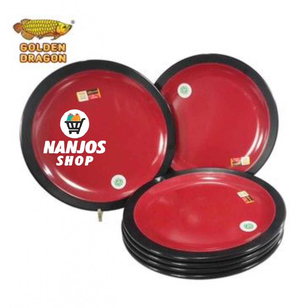 Golden Dragon Piring Makan Makan Nasi Mie Goreng Melamin 10 Inci P10A5