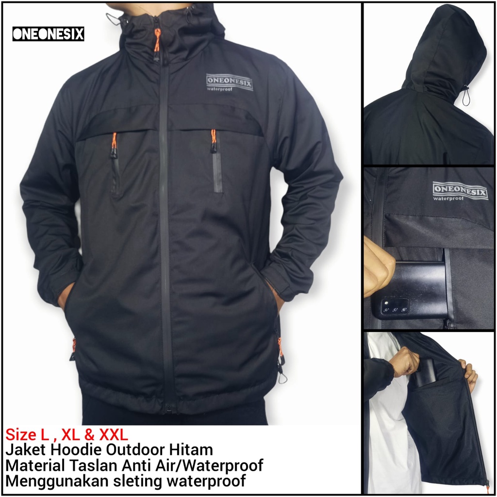 JAKET PARASIT PARASUT OUTDOOR WATERPROOF PRIA TASLAN JN PREMIUM JACKET HOODIE GUNUNG  ANTI AIR TRAVELING HIKING DEWASA