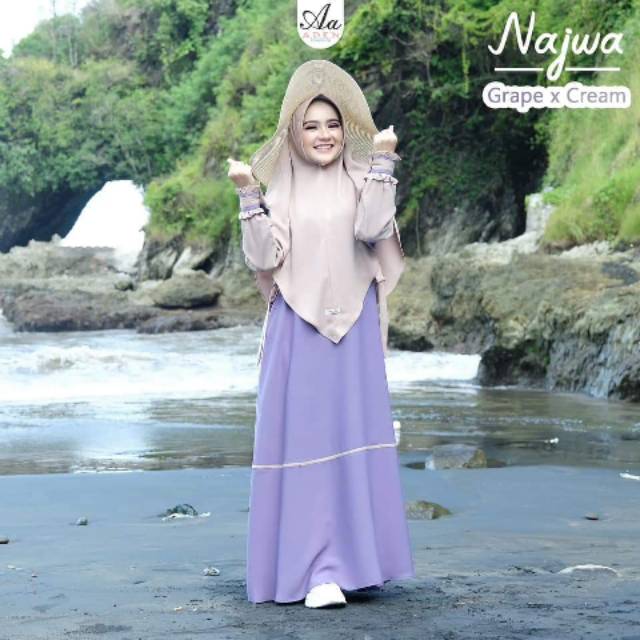 Najwa dress set Khimar by Aden hijab gamis lebaran premium