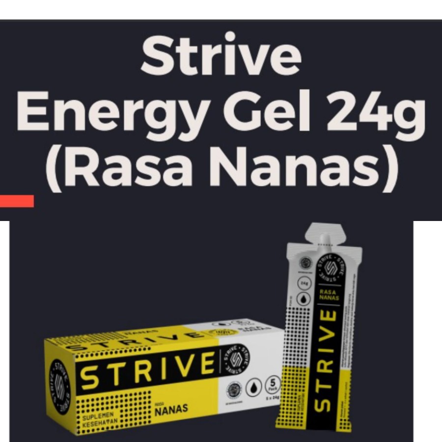 STRIVE ENERGY GEL 24g supplemen tenaga lari sepeda triathlon GU 1 BOX isi 5sachet