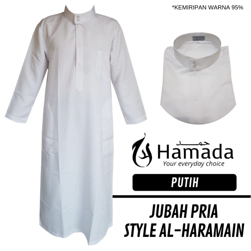 Jual ( BISA COD ) JUBAH PRIA PUTIH POLOS EXCLUSIVE BRAND HAMADA LENGAN