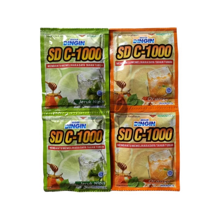 Segar Dingin 7g SD C-1000 Isi 12pc Sachet Powder Drink Minuman Serbuk Bubuk Sachet Segar Dingin Renteng Minuman Memelihara Daya Tahan Tubuh