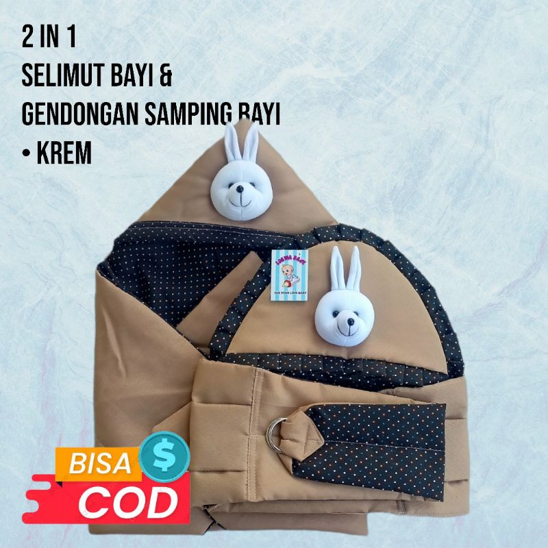 Gendongan samping bayi topi tenda &amp; slimut bayi / Set 2in1 perlengkapan bayi