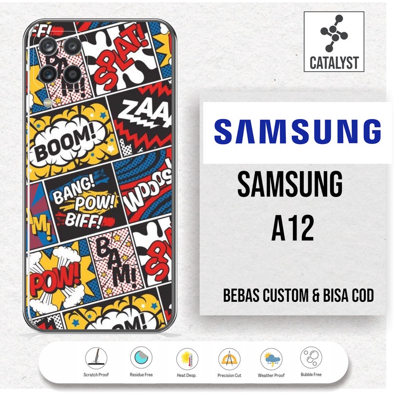 (Buy 1 Get 2) Garskin Skin SAMSUNG A12 - KODE -823J Bisa Custom - Sticker Case