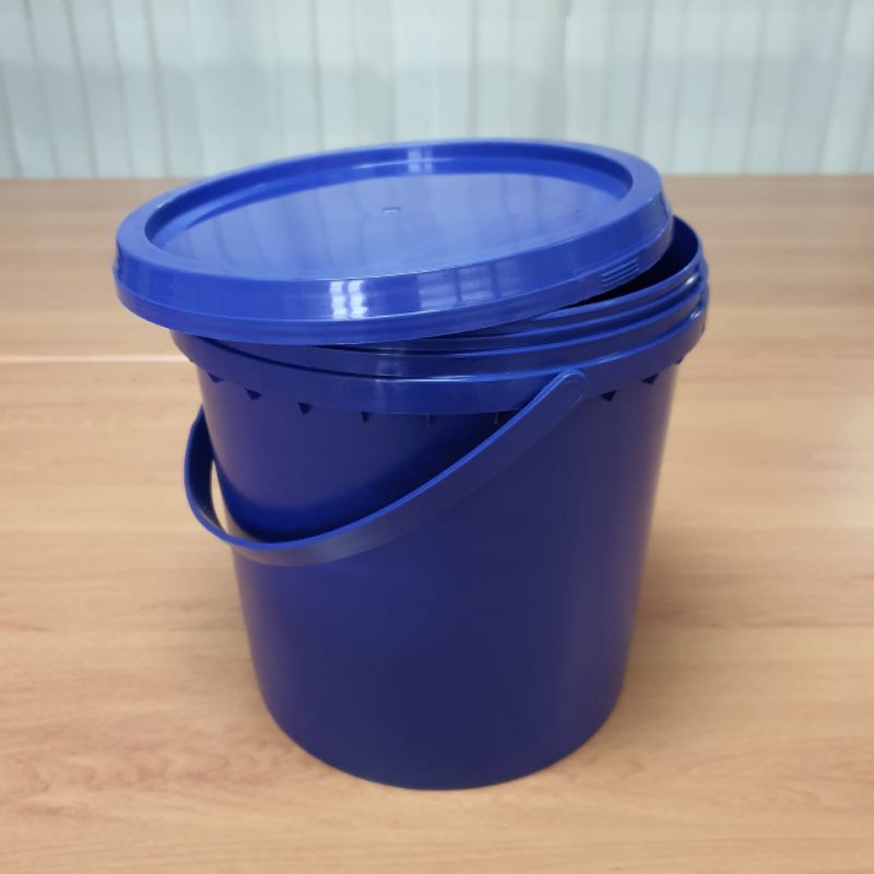 (BARU) Ember Plastik 4 Liter / Pail 4 Liter (4.5 KG) untuk Cat / Makanan / Packaging (warna : BIRU)