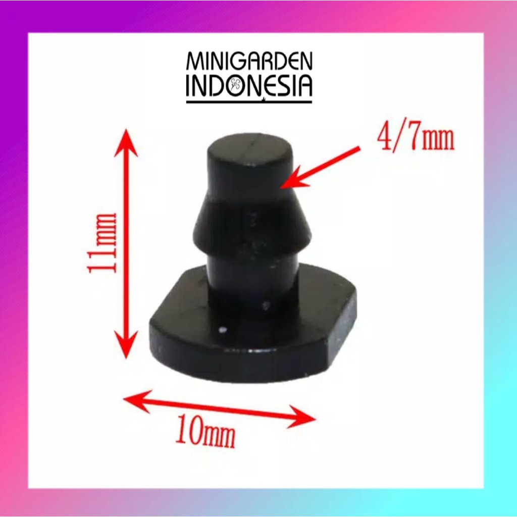 END CAP Penutup Ujung Selang PE 7mm Tube Plug 4/7mm Stop Dop Alat Siram Irigasi Taman Fertigasi